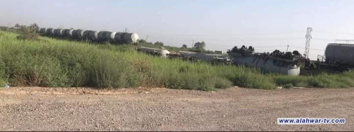 انقلاب قطار في الدجيل شمال بغداد